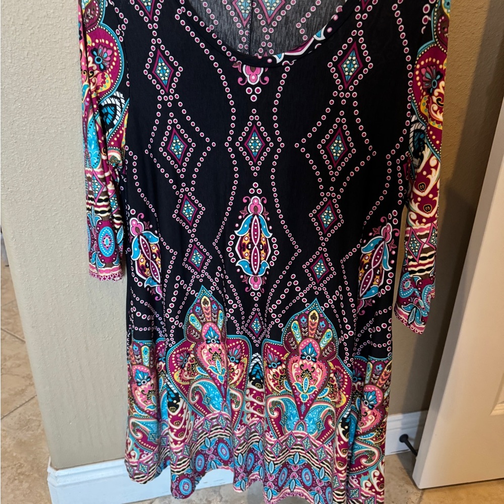 Colorful Patterned Women's Dress